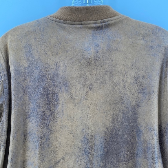 Dex Jacket Woman's Size Medium Distressed Faux Leather Long Sleeve Full Zip - Picture 10 of 15